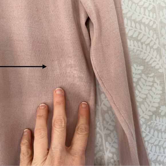 Theory Lightweight Petal/Blush/Pink/Beige Wool Crewneck Long Sleeve Sweater S - Picture 12 of 13